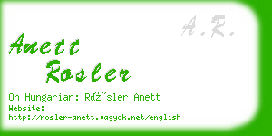 anett rosler business card